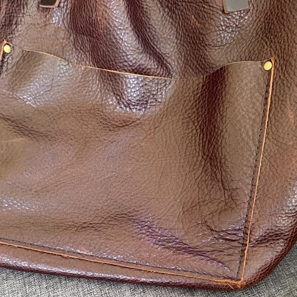 Portland Leather COLD BREW Brown Tote Bag USED - Picture 3 of 9
